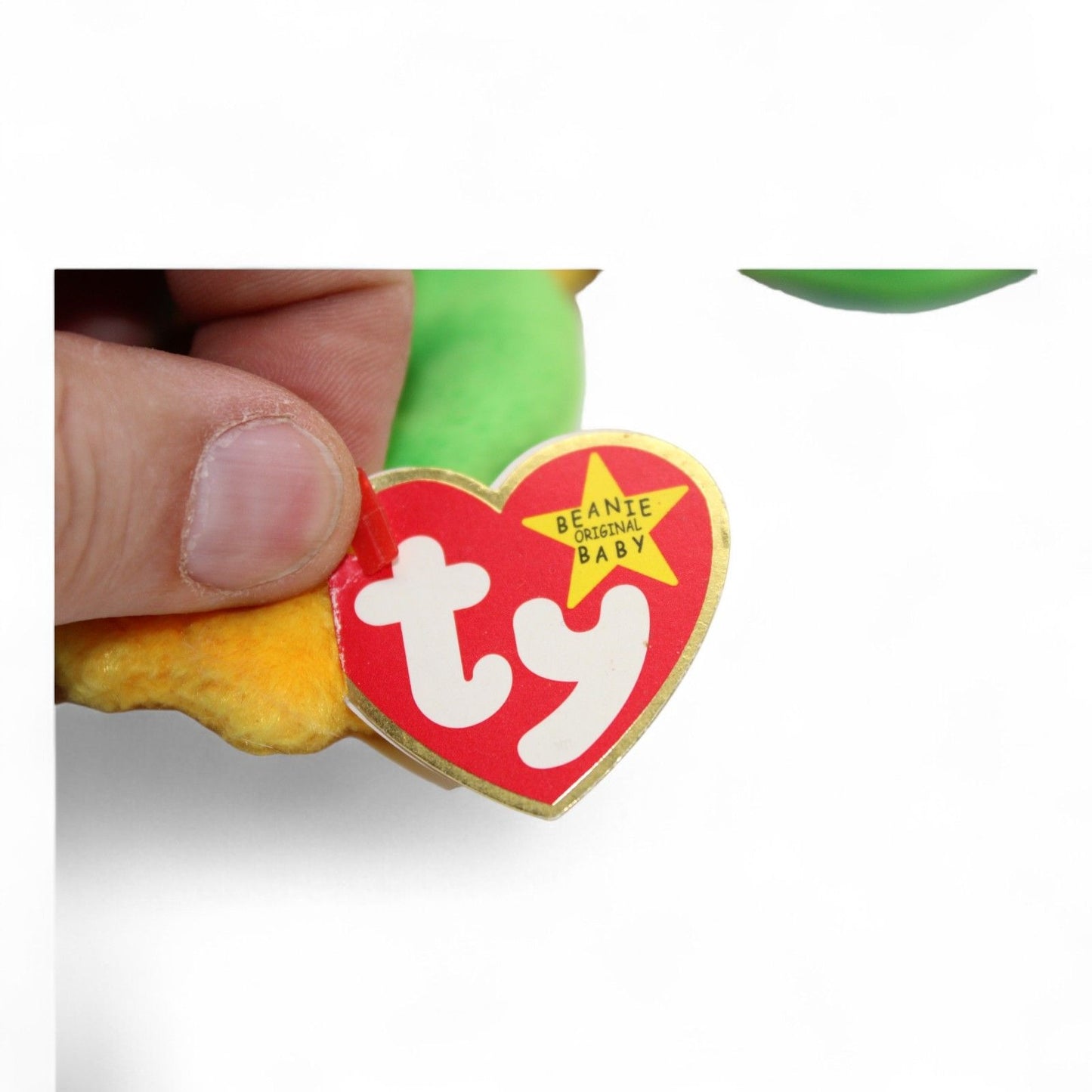 Ty Beanie Baby Retired 1997 Smoochy The Frog Plush Toy Green & Yellow Collectible