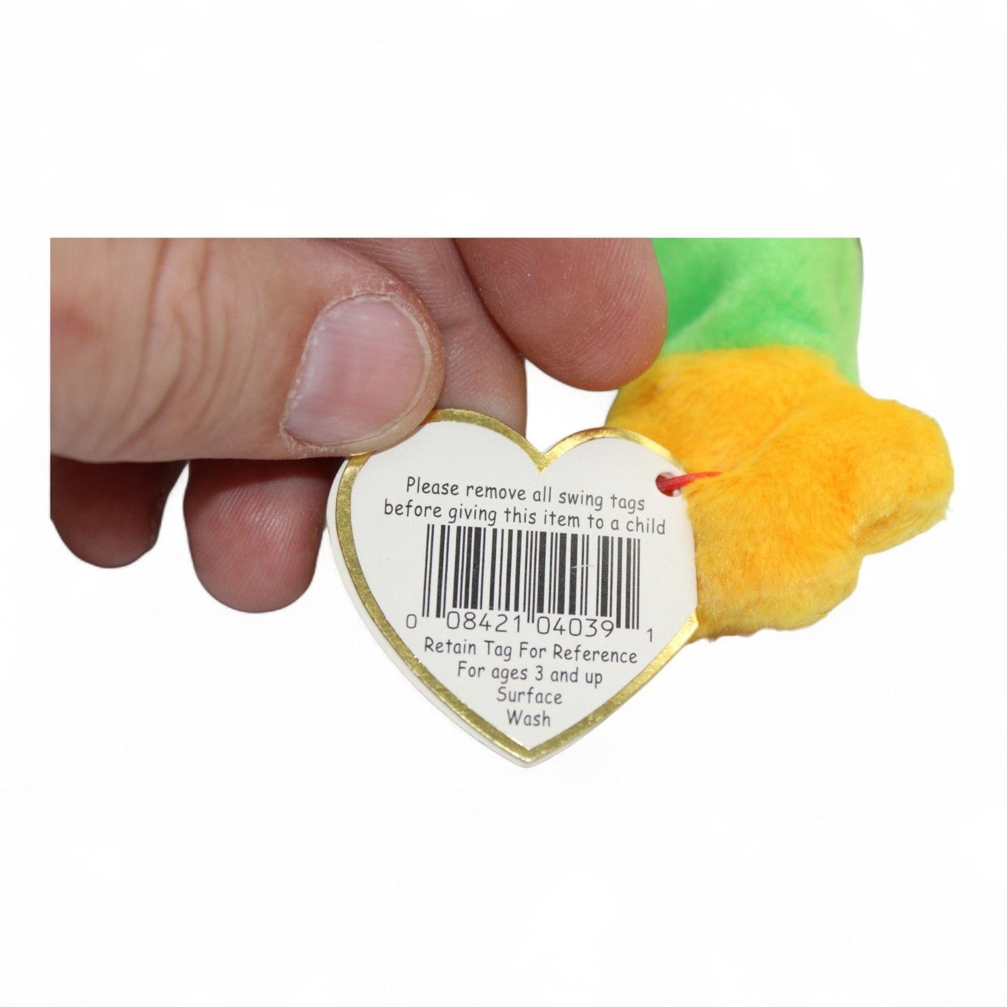 Ty Beanie Baby Retired 1997 Smoochy The Frog Plush Toy Green & Yellow Collectible