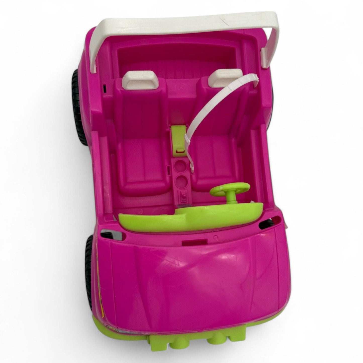 1999 Barbie Jeep Wrangler Convertible in pink and green with Goodyear tires