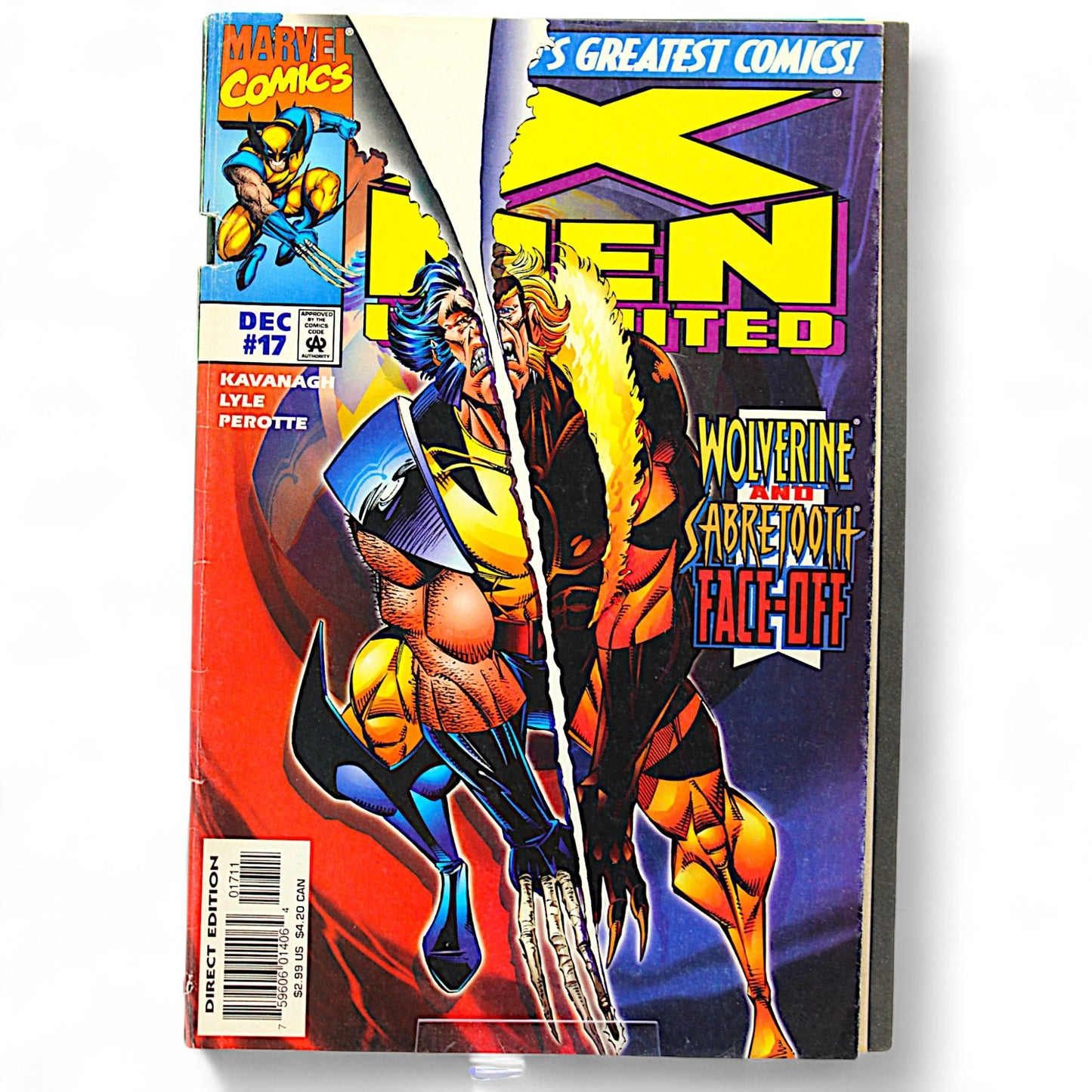 Marvel Comics X-Men Unlimited #17 Wolverine Vs Sabretooth Face-Off Comic Book