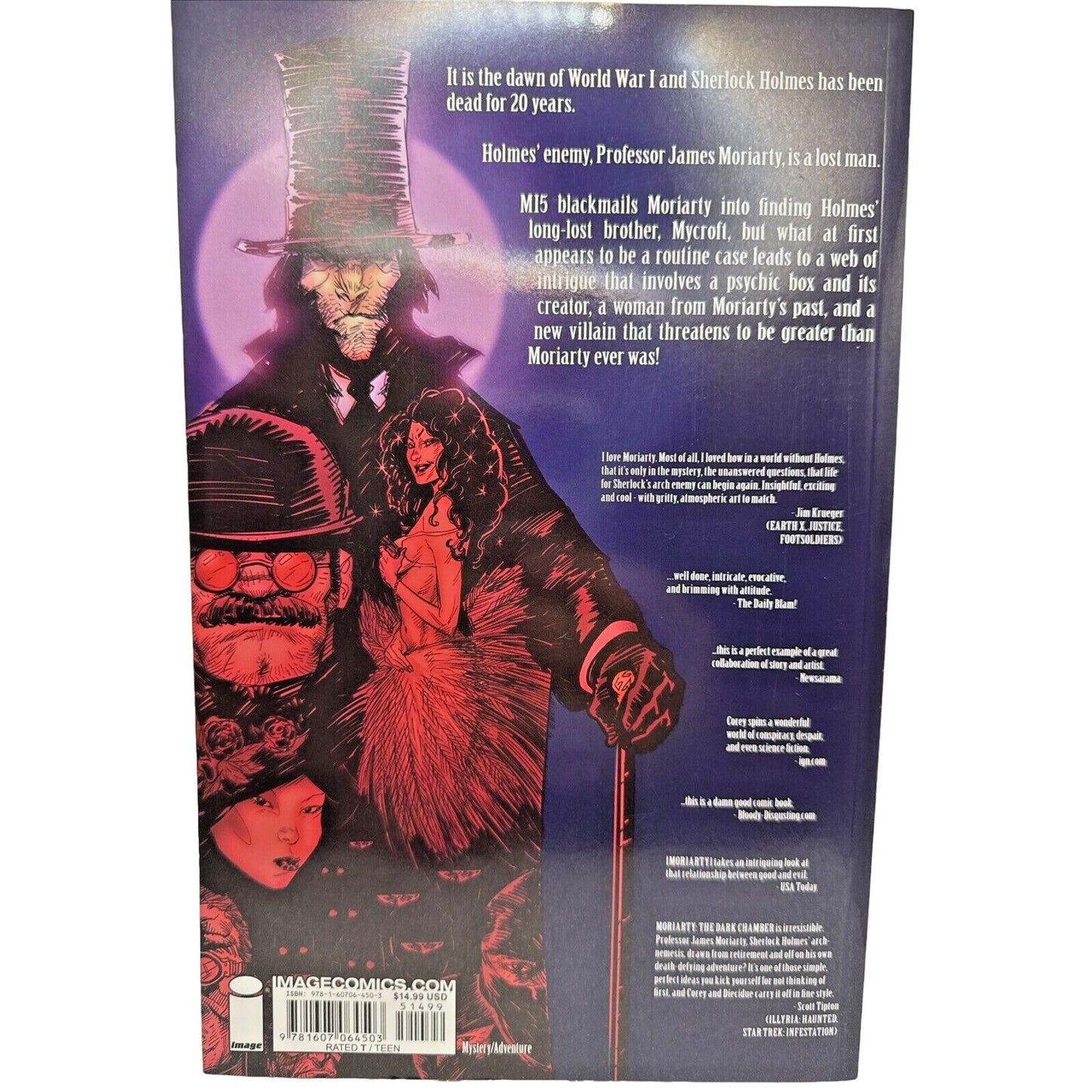 Moriarty: The Dark Chamber Graphic Novel Signed By Daniel Corey Rare Image Comics