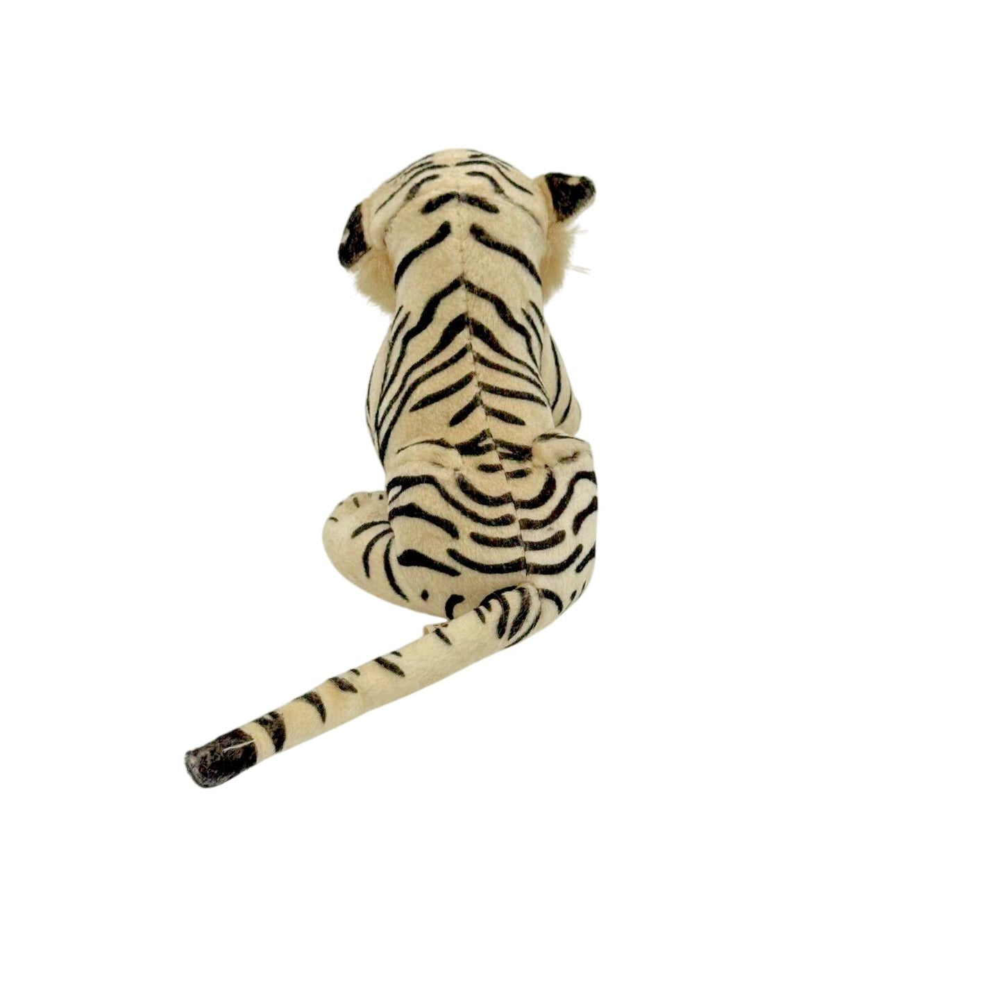 Goffa White Tiger Plush Stuffed Animal Blue Eyes Striped Vintage Toy