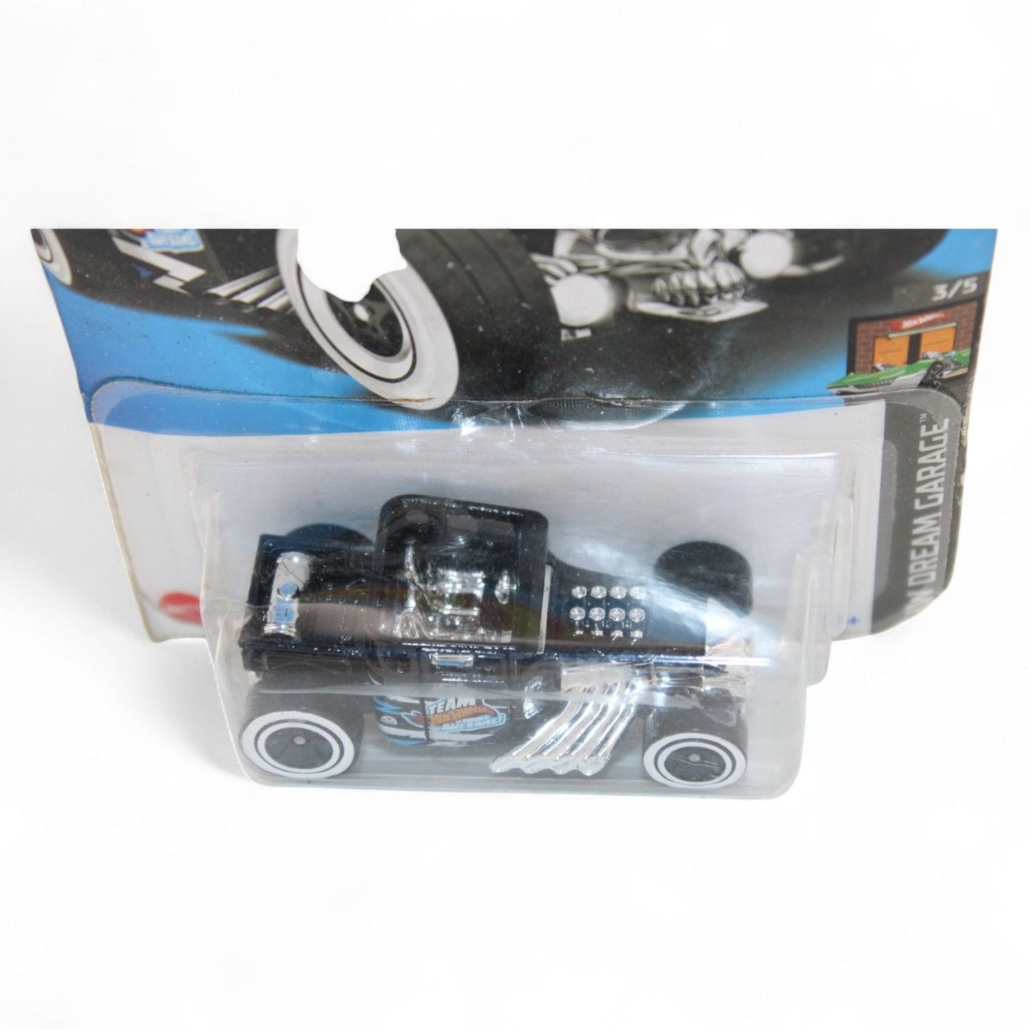 A Hot Wheels Dream Garage “Bone Shaker” 1:64 scale die‑cast car in 60/250 black mainline release, still sealed in its Legends Series packaging.