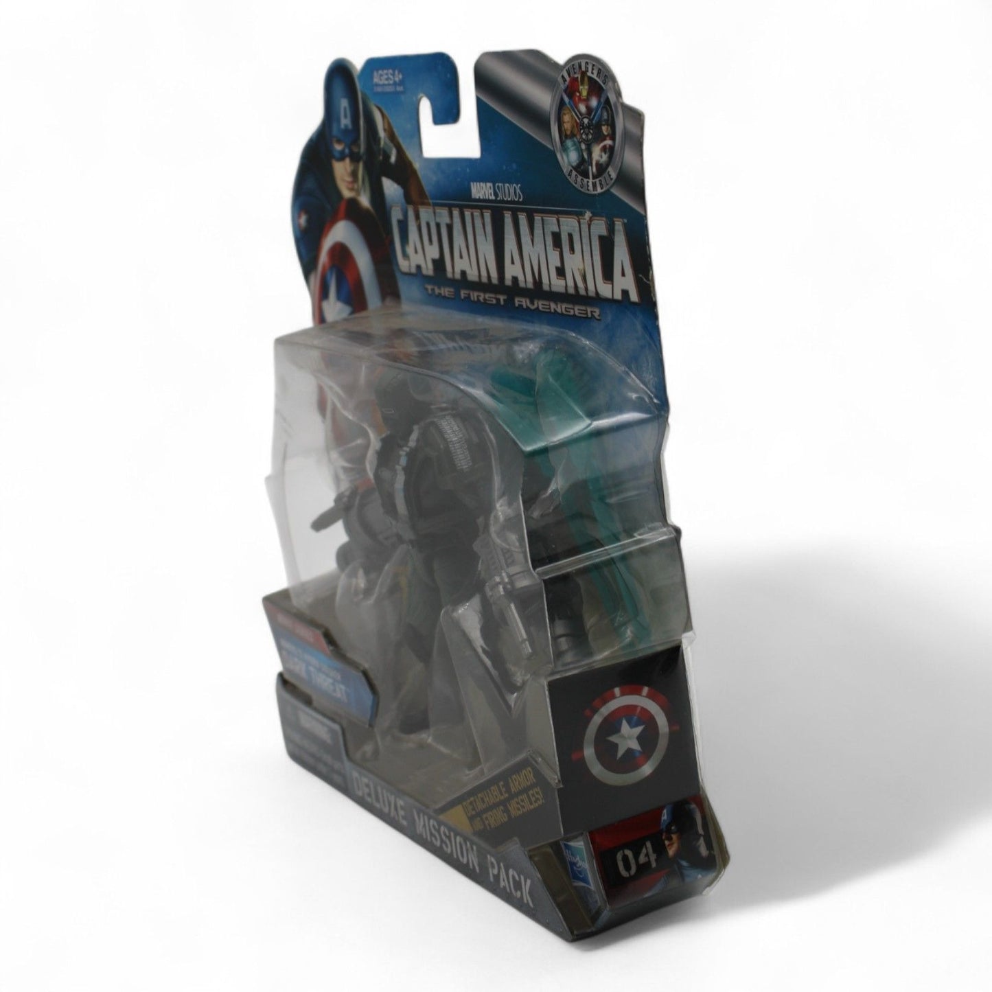This Marvel Studios Captain America: The First Avenger Dark Threat Hydra Soldier figure includes detachable armor and missile-firing accessories.