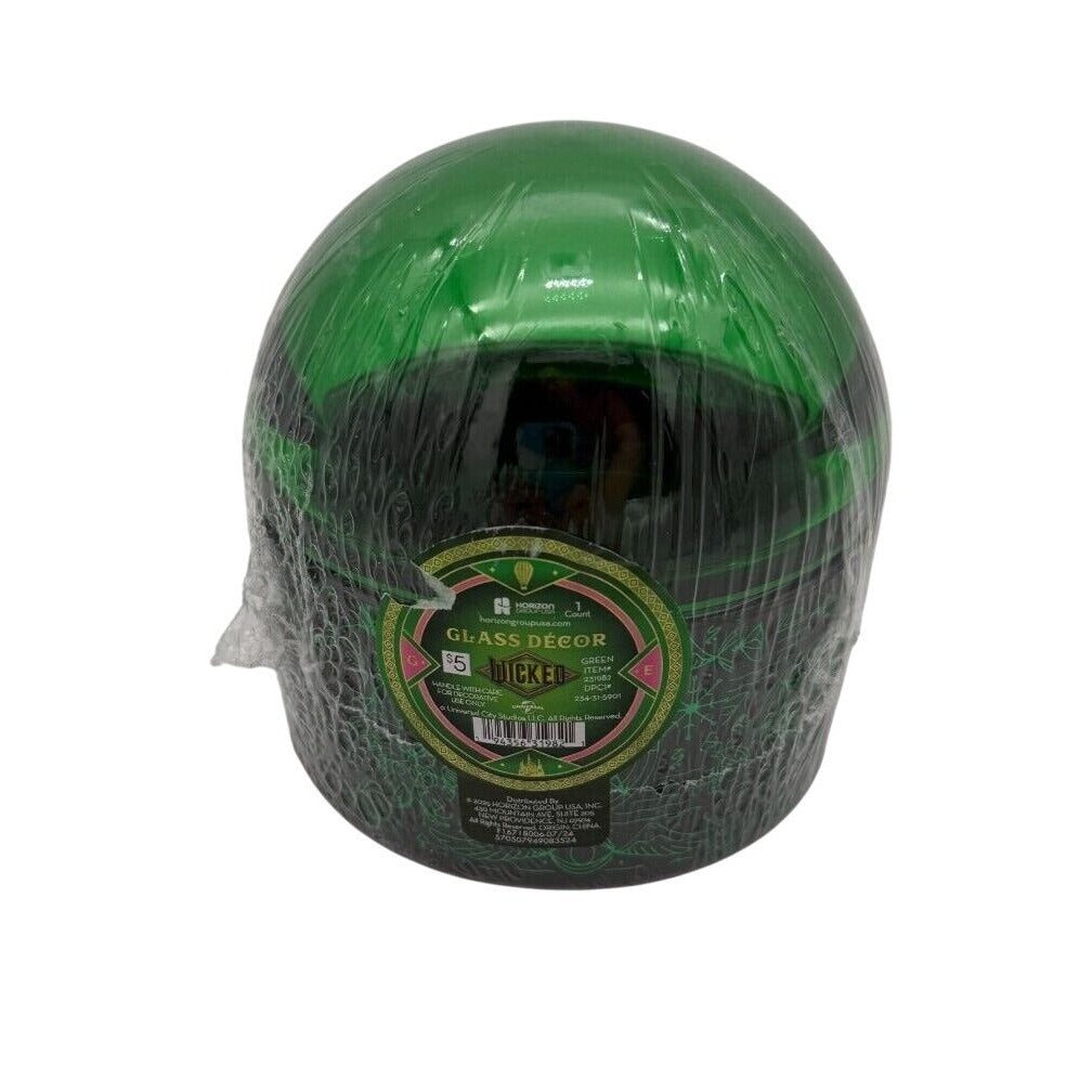 Emerald green glass décor bubble with iridescent finish, brand new.