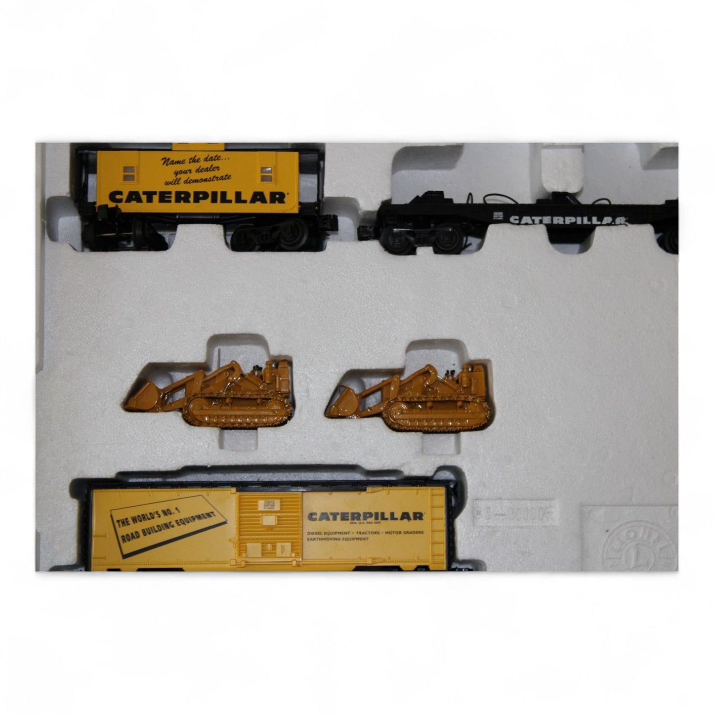 Lionel Caterpillar steam engine train set with tracks and accessories