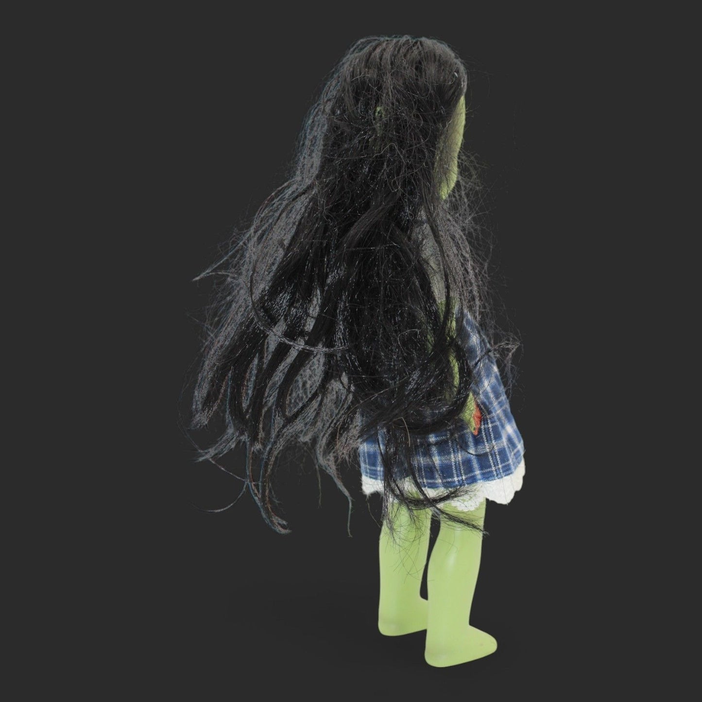 Living Dead Dolls Series 14 Dee K. Zombie Doll 10" Green Skin Plaid Dress Missing Accessories