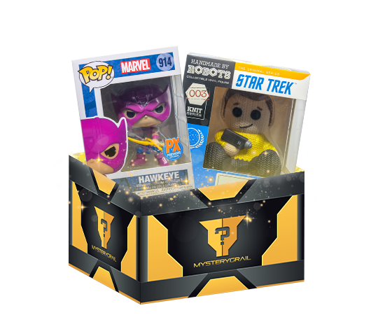 Funko Pop and Handmade By Robots figures in a mystery box