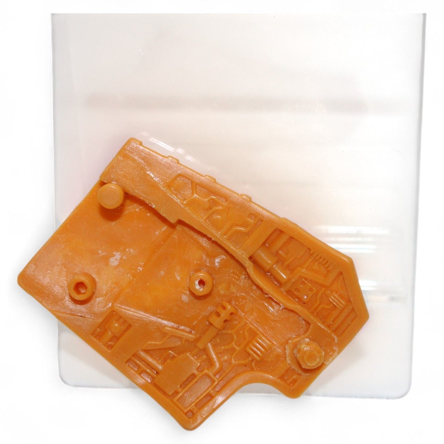 Back view of orange plastic replacement part for Transformer Armada Unicron
