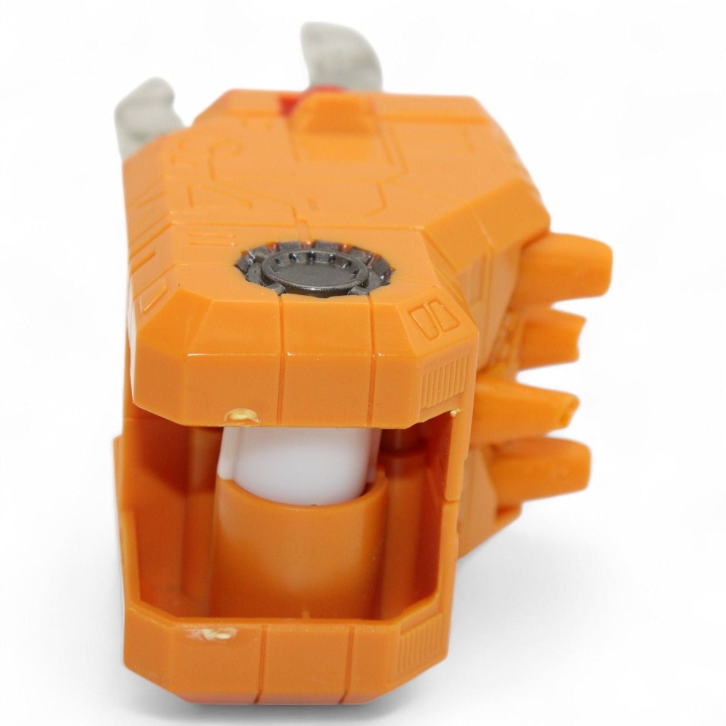 Close-up of Transformers Armada Unicron arm replacement showing orange and transparent details