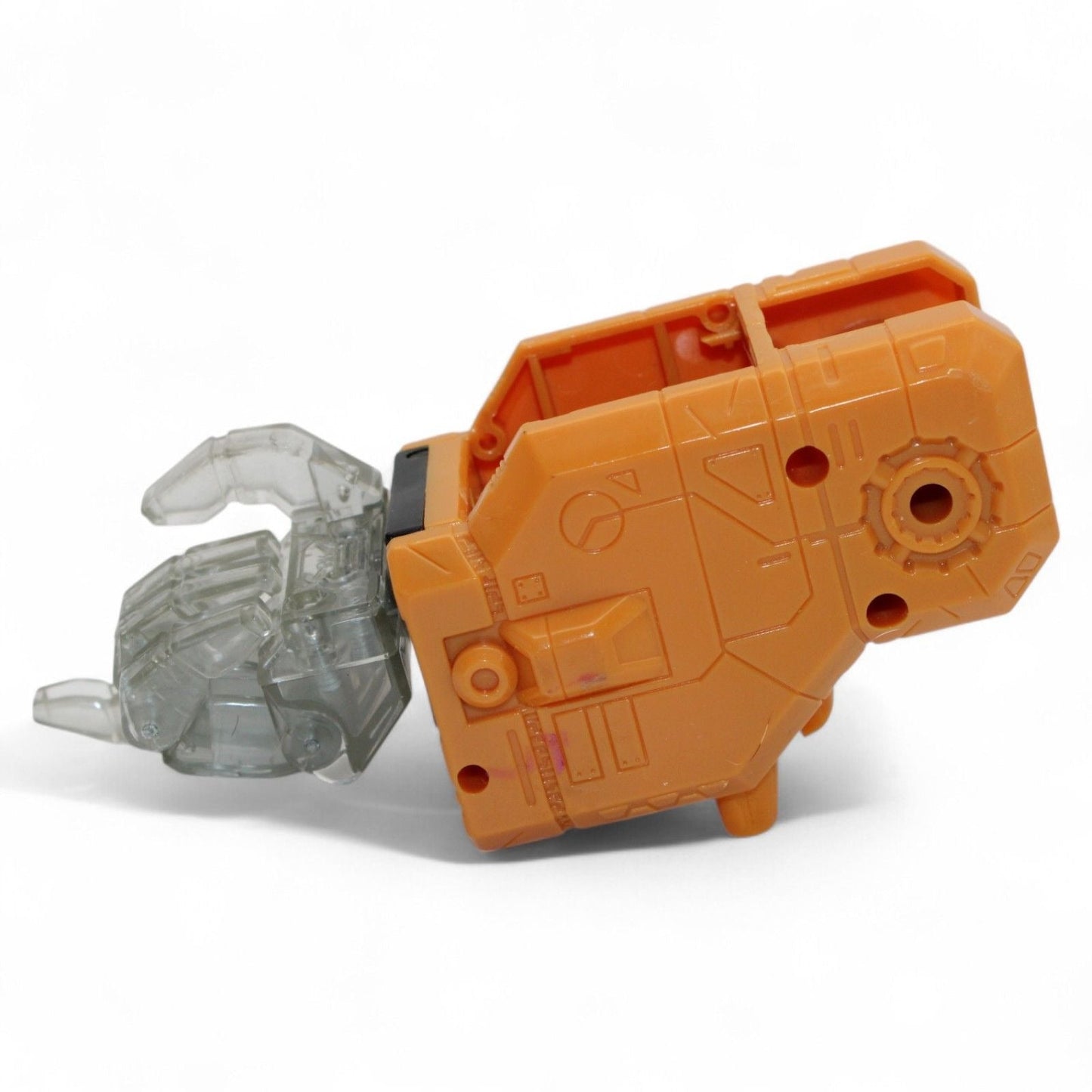 Detailed view of Transformers Armada Unicron arm replacement part in orange and transparent