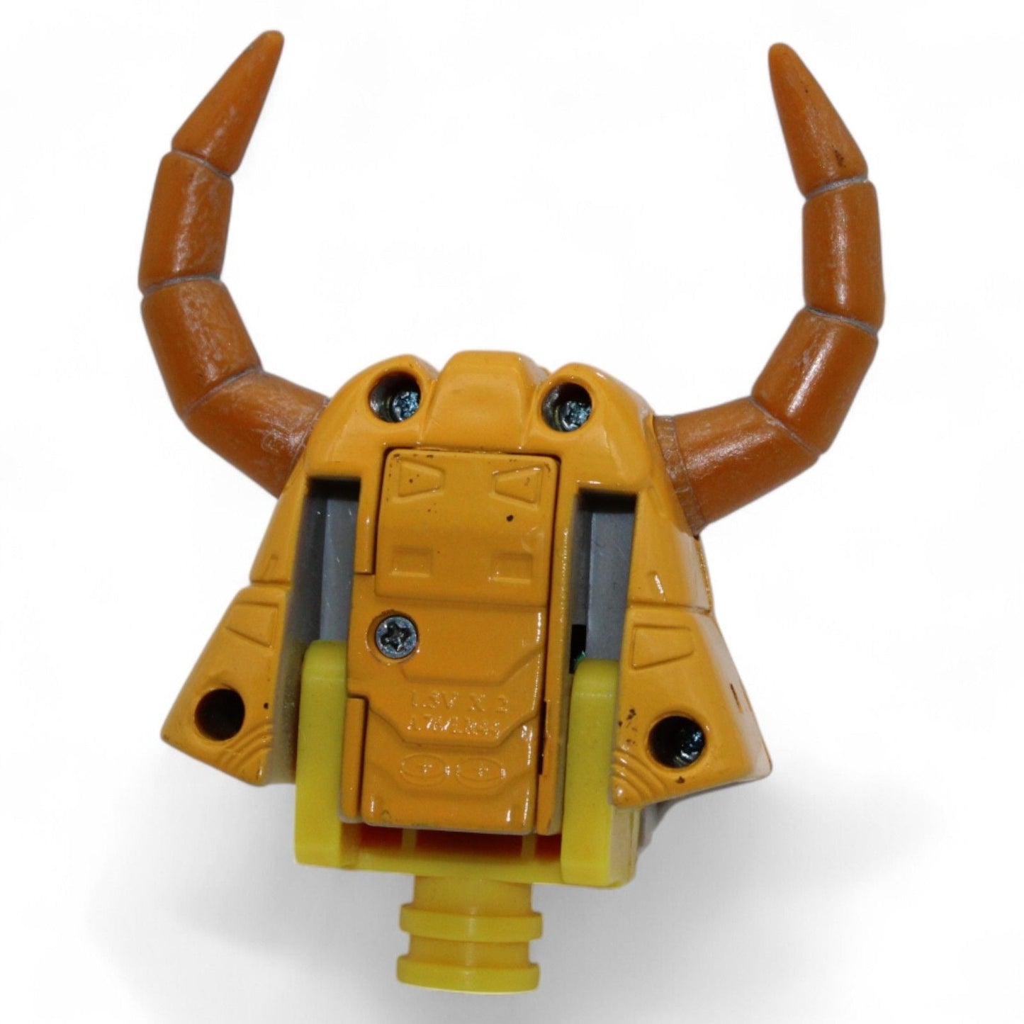 Back view of Transformers Armada Unicron headpiece replacement showing attachment points