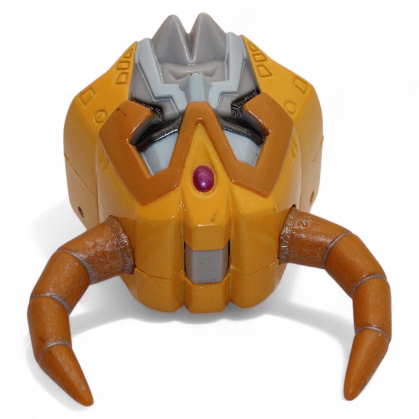 Front view of Transformers Armada Unicron headpiece replacement in yellow and brown