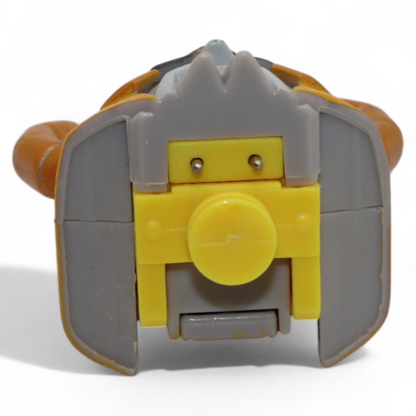Front view of Transformers Armada Unicron headpiece replacement in yellow and brown