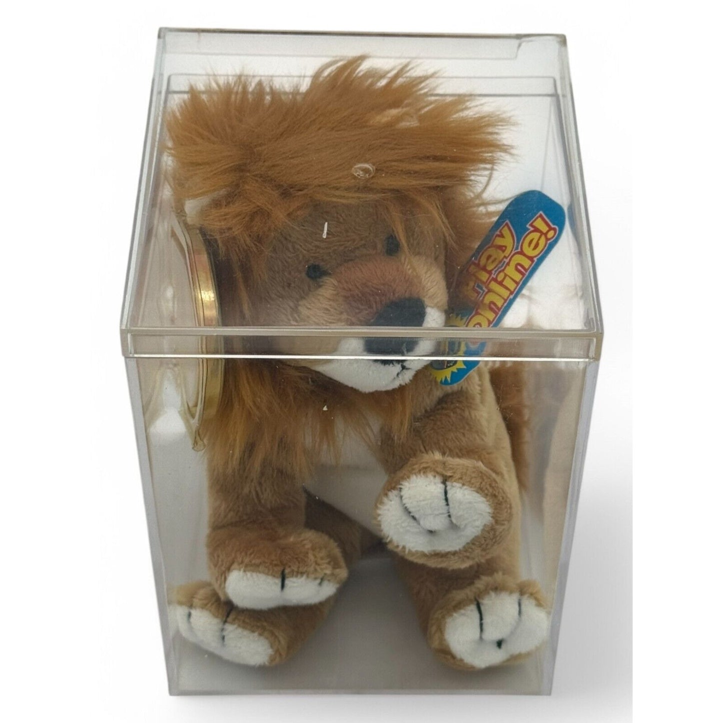 Ty Beanie Babies 2.0 Midas Lion Plush with Tag – Soft Stuffed Animal with Mane – “Play Online” Tag – Collectible TY Plush Toy in display box