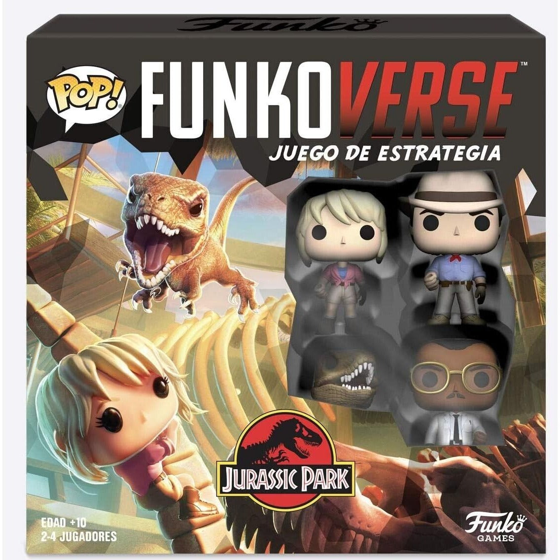 Funko Pop! Funkoverse Jurassic Park Juego De Estrategia Español Nuevo Sellado 2-4 Jugadores Figuras: Dr. Grant Ellie Arnold Raptor