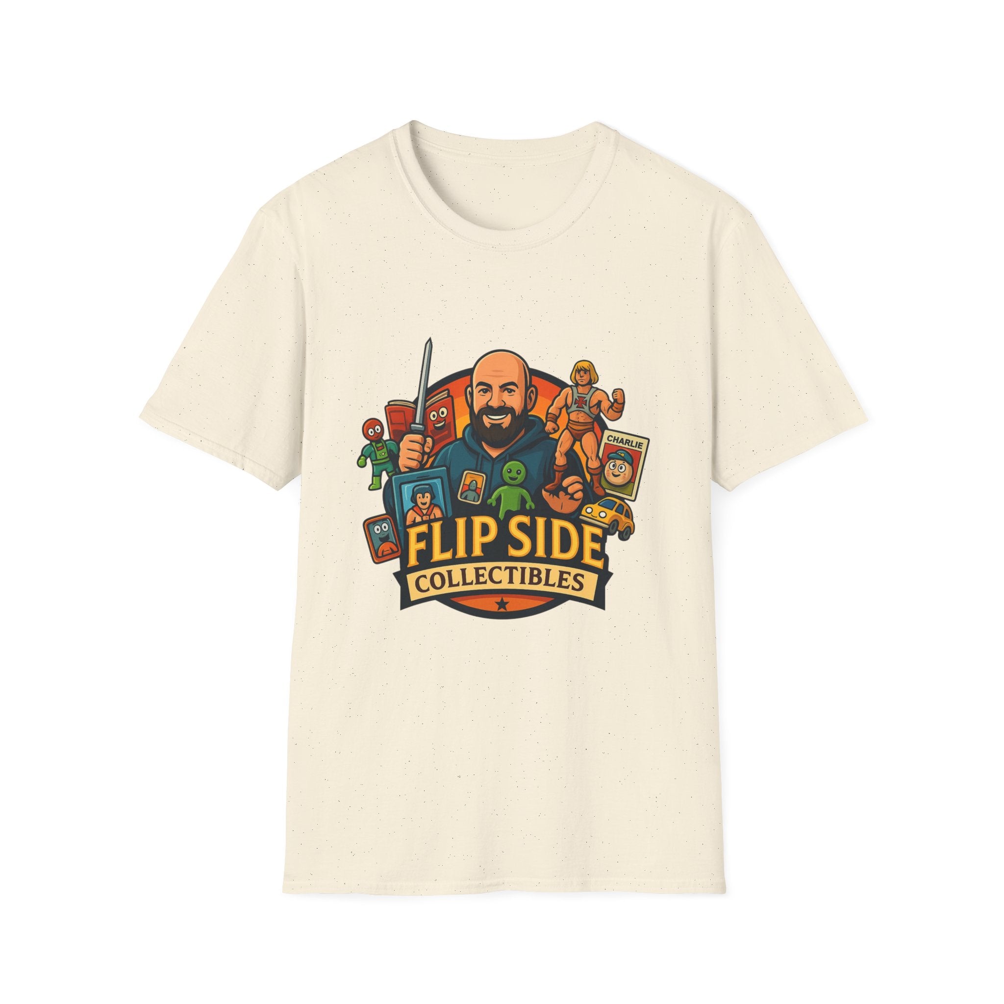 Flip Side Collectibles Unisex Softstyle T-Shirt | Graphic Tee, Casual Wear, Vintage Style, Gift for Collectors, Fun T-ShirtPrintifyT-ShirtSNaturalCottonCrew neckDTG5