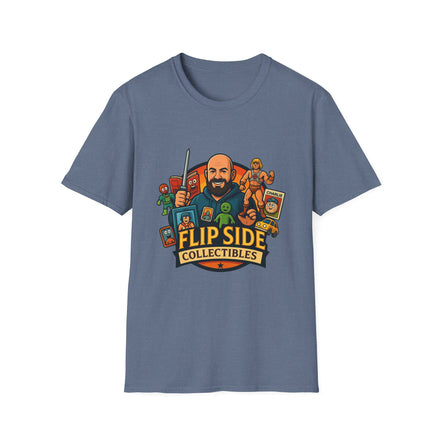 Flip Side Collectibles Unisex Softstyle T-Shirt | Graphic Tee, Casual Wear, Vintage Style, Gift for Collectors, Fun T-ShirtPrintifyT-ShirtSHeather IndigoCottonCrew neckDTG1