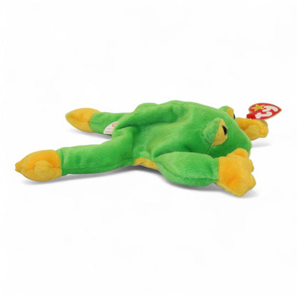 Ty Beanie Baby Retired 1997 Smoochy The Frog Plush Toy Green & Yellow Collectible