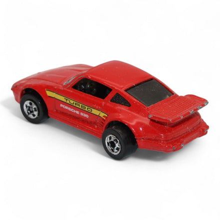 Back view of 1989 Hot Wheels Porsche 930 Turbo red diecast