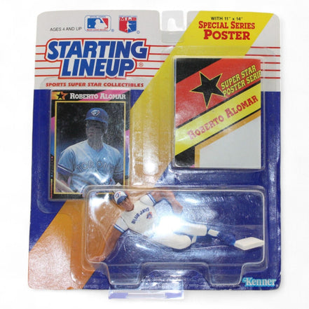 1992 Roberto Alomar Starting Lineup figure in packaging with poster