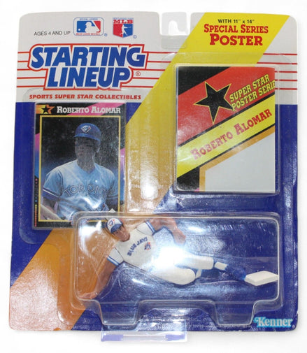 1992 Roberto Alomar Starting Lineup figure in packaging with poster