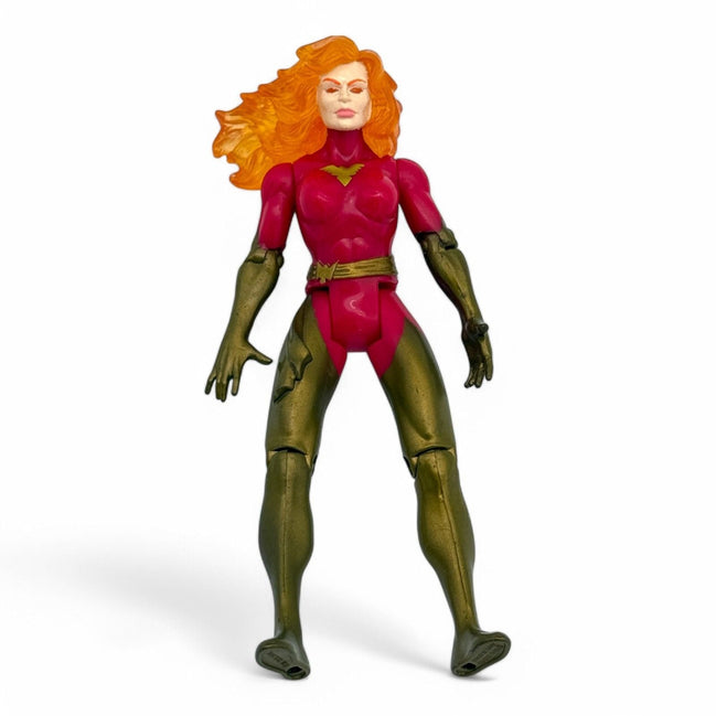 Front view of 1995 Marvel Toybiz X-Men Dark Phoenix Jean Grey action figure in red and gold costume