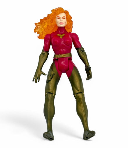 Front view of 1995 Marvel Toybiz X-Men Dark Phoenix Jean Grey action figure in red and gold costume