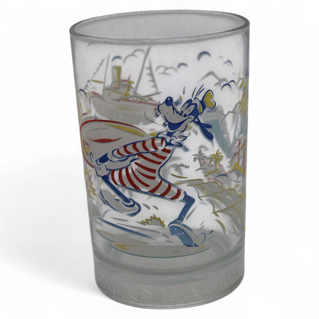 1996 Disney World glass featuring Goofy surfing at Typhoon Lagoon
