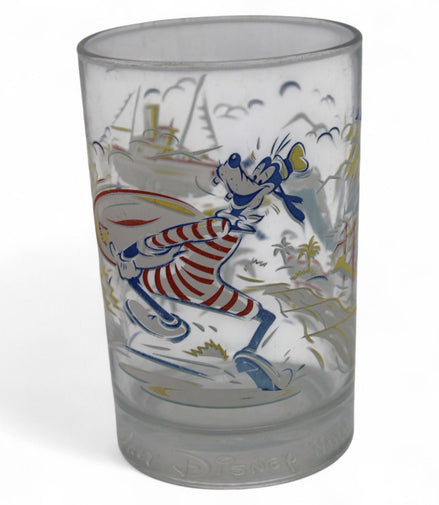 1996 Disney World glass featuring Goofy surfing at Typhoon Lagoon