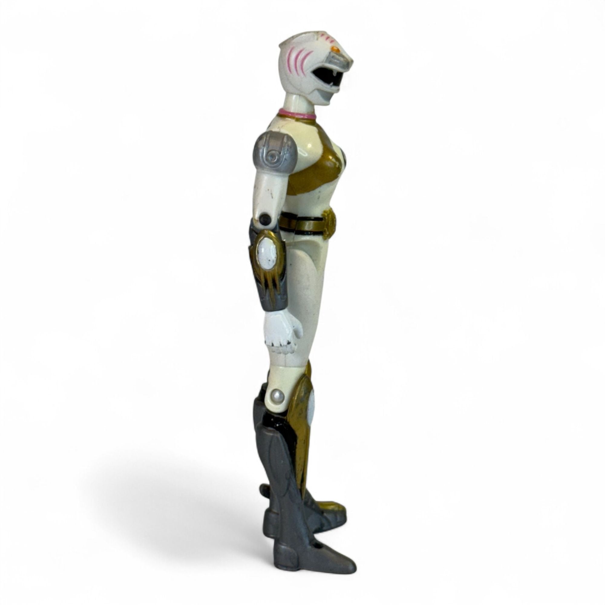 Alternate side view of 2002 Bandai Power Rangers Wild Force White Ranger action figure