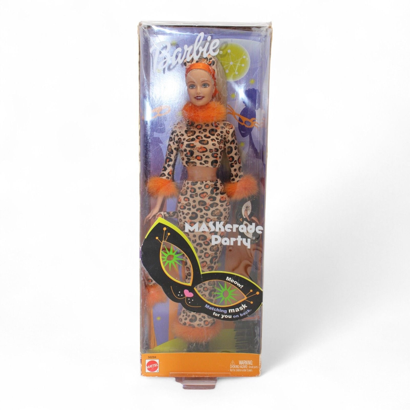 2002 Barbie Maskerade Party doll in leopard costume with mask and cat ears