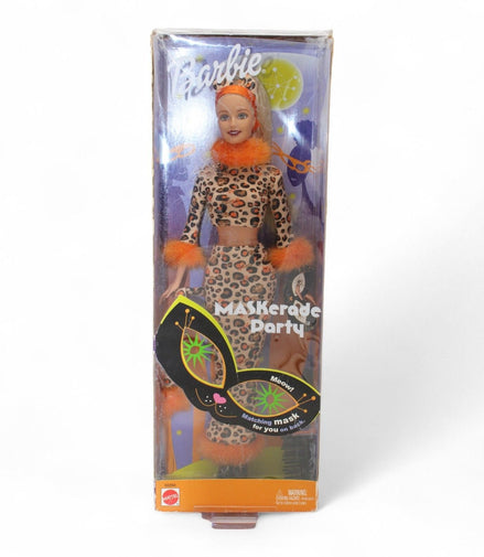 2002 Barbie Maskerade Party doll in leopard costume with mask and cat ears