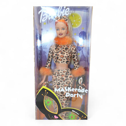 2002 Barbie Maskerade Party doll in leopard costume with mask and cat ears