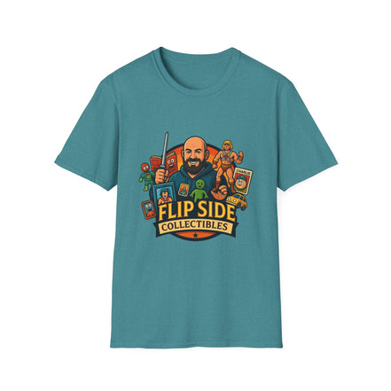 Flip Side Collectibles Unisex Softstyle T-Shirt | Graphic Tee, Casual Wear, Vintage Style, Gift for Collectors, Fun T-ShirtPrintifyT-ShirtSHeather Galapagos BlueCottonCrew neckDTG7