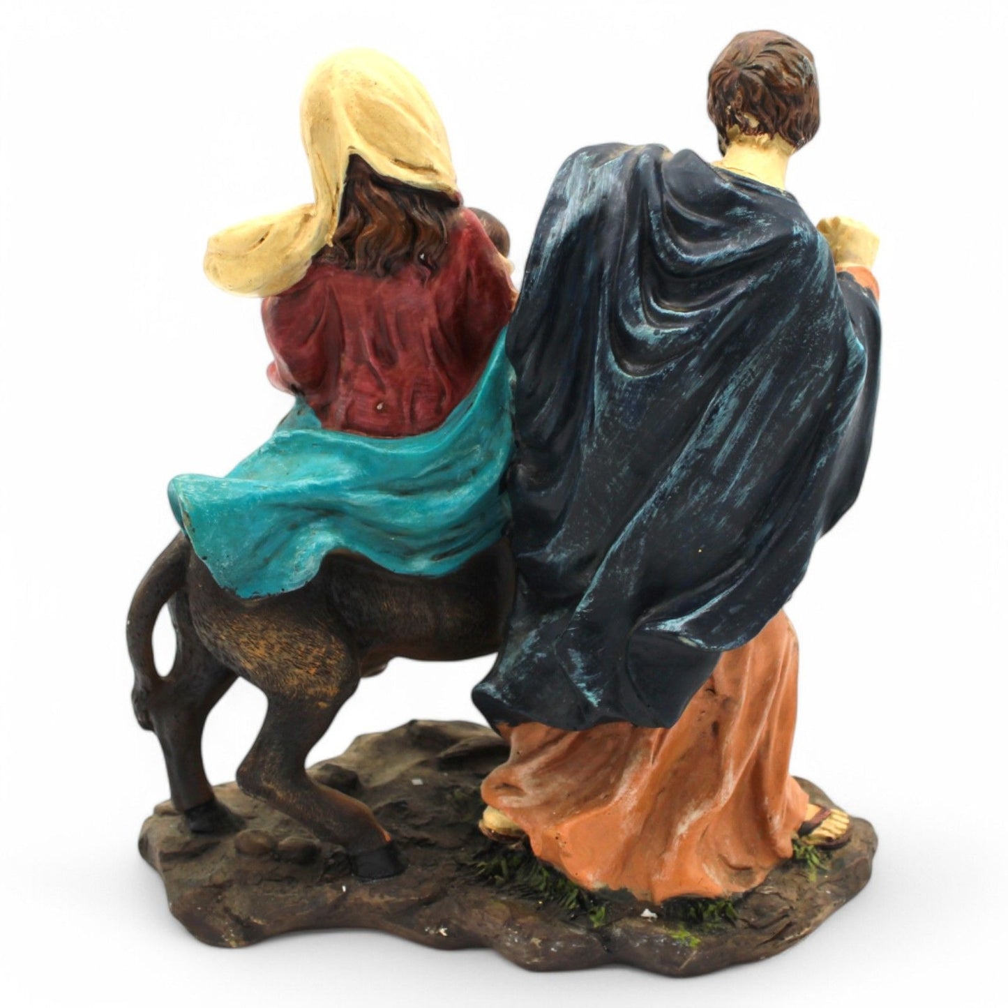 Holy Family ‘Flight Into Egypt’ Resin Sculpture with Mary, Joseph & Donkey