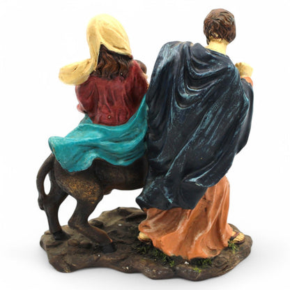 Holy Family ‘Flight Into Egypt’ Resin Sculpture with Mary, Joseph & Donkey