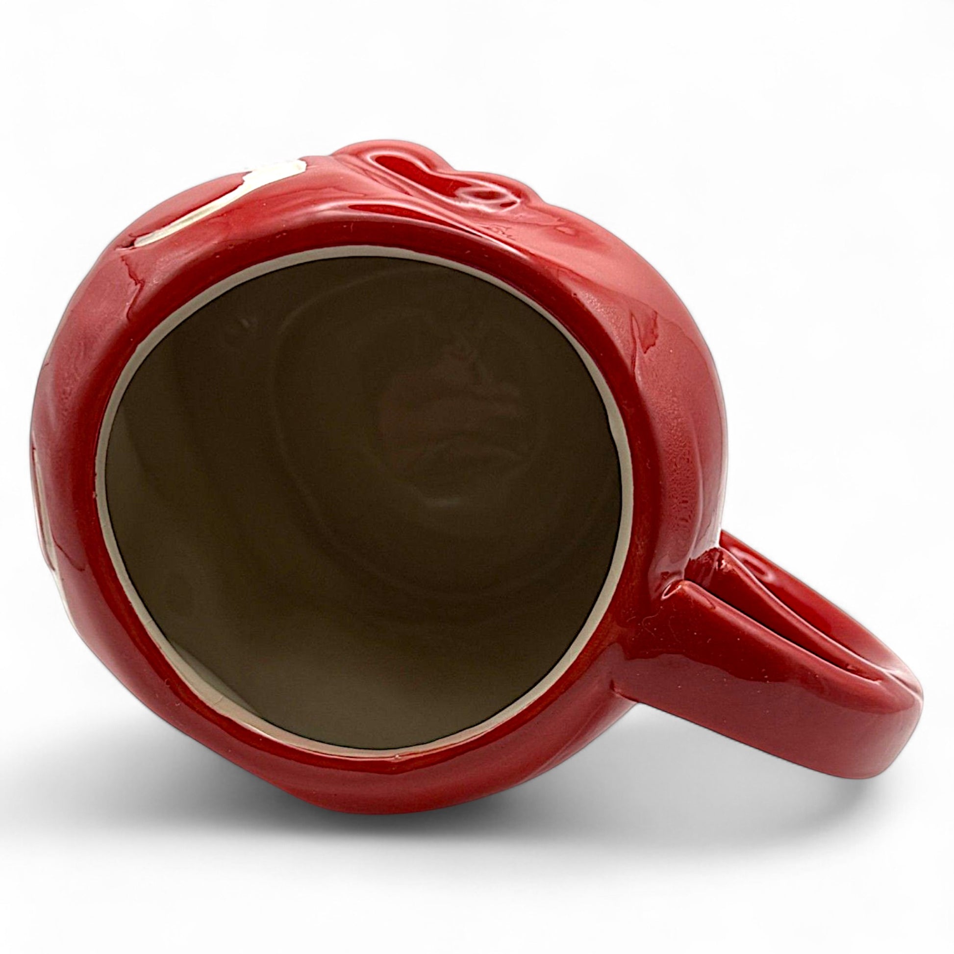 Top-down view of Marvel Carnage coffee mug showing interior and rim
