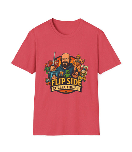 Flip Side Collectibles Unisex Softstyle T-Shirt | Graphic Tee, Casual Wear, Vintage Style, Gift for Collectors, Fun T-ShirtPrintifyT-ShirtSHeather RedCottonCrew neckDTG10