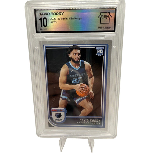 2022-23 Panini NBA Hoops David Roddy Rookie Card #253 Graded 10 Gem Mint By Arena Club