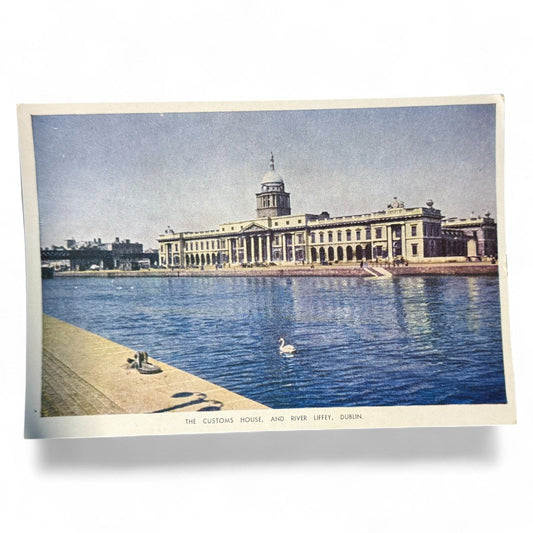 Vintage Irish Postcard "The Customs House & River Liffey Dublin" By P.C.I. Real-Color No. 25
