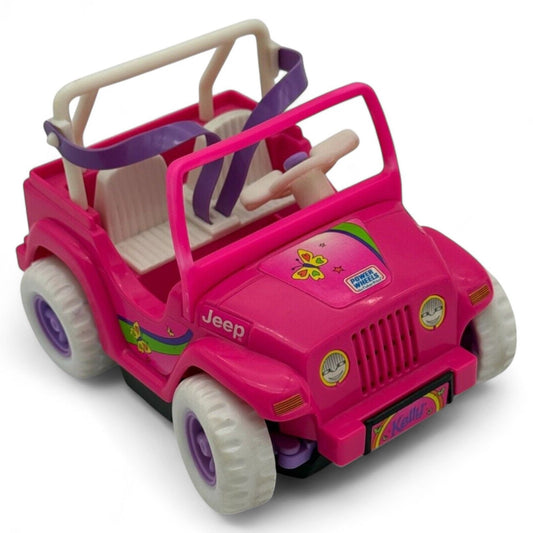 Vintage Barbie Kelly Power Wheels Jeep Pink Toy Car Mattel 1999 Working
