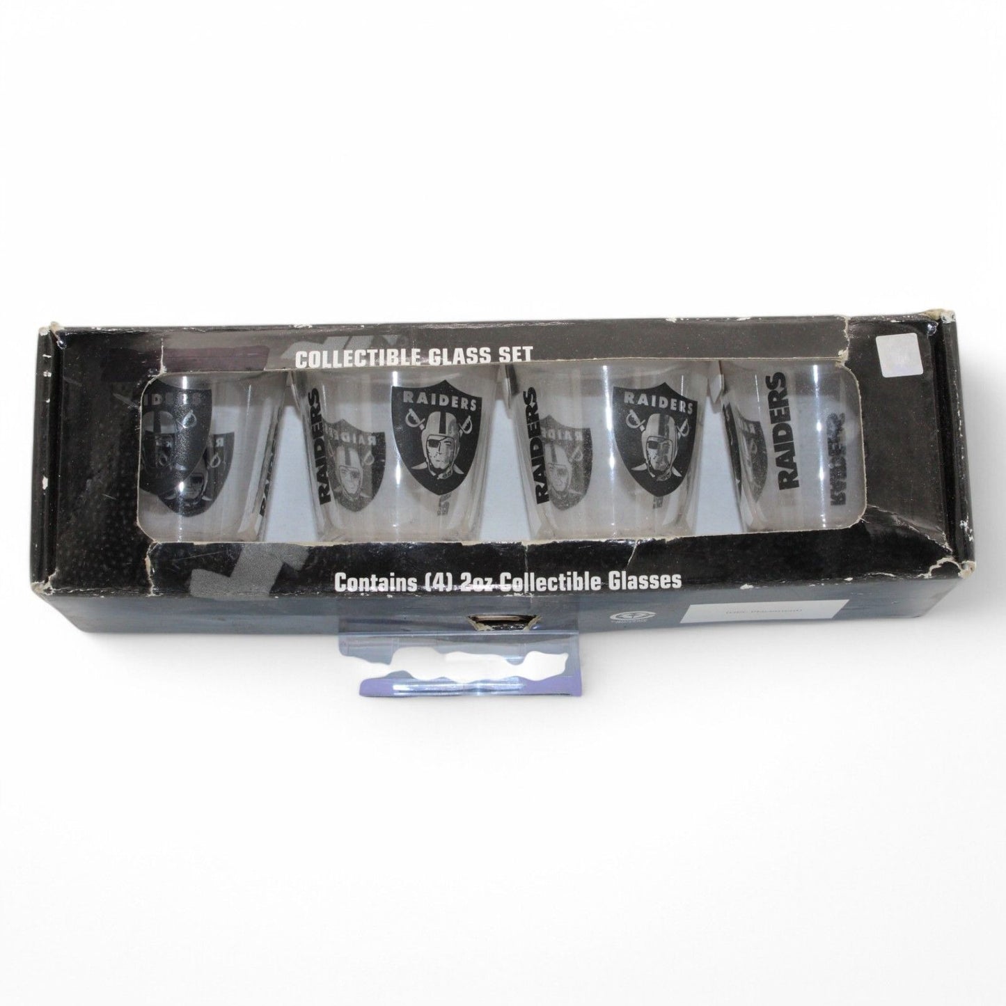 NFL Raiders Collectible Shot Glass Set Of 4 - 2oz Each