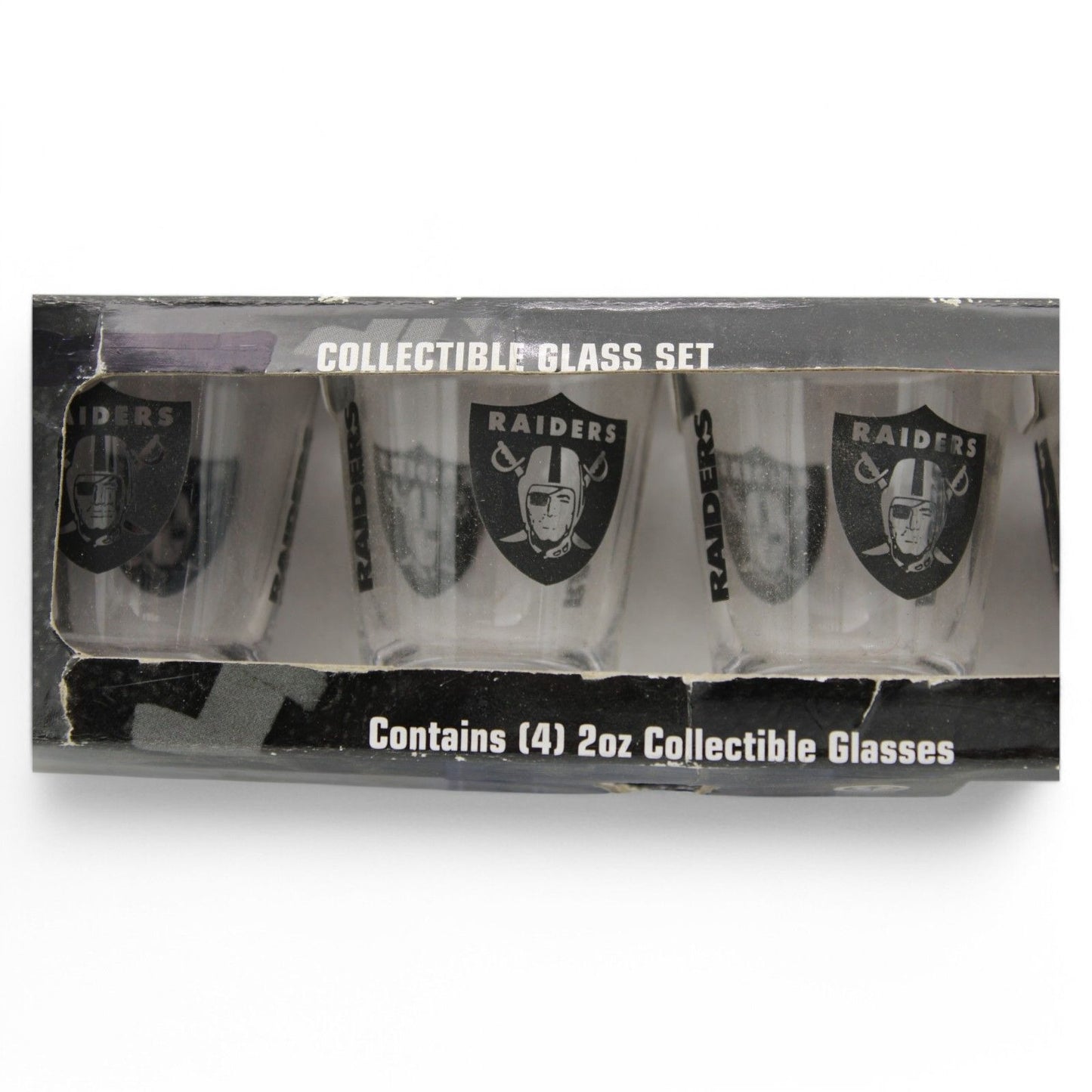 NFL Raiders Collectible Shot Glass Set Of 4 - 2oz Each