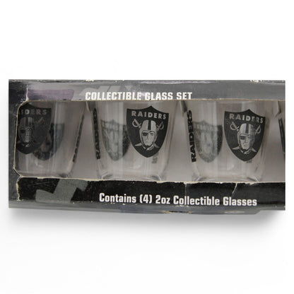 NFL Raiders Collectible Shot Glass Set Of 4 - 2oz Each