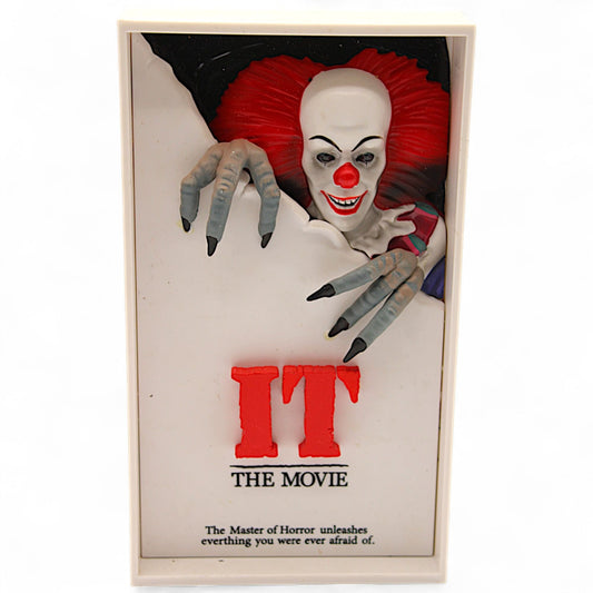 Front view of IT The Movie Pennywise Shadowbox collectible by CultureFly featuring Tim Curry Pennywise in 3D design.
