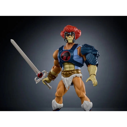 Lion-O action figure with helmet and shield accessories