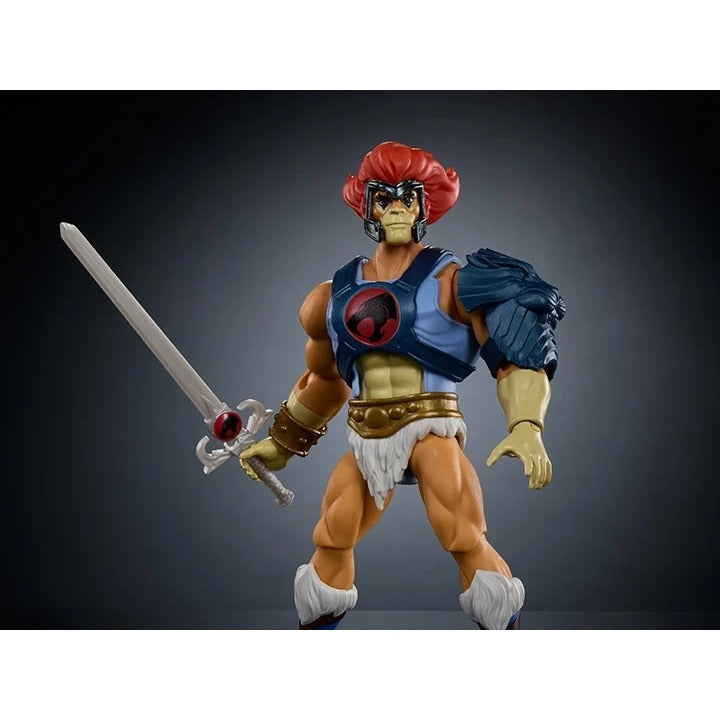 Lion-O action figure with helmet and shield accessories