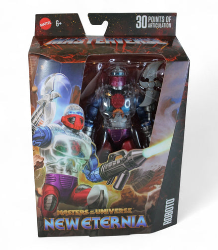 Packaged view of the New Eternia Roboto Action Figure