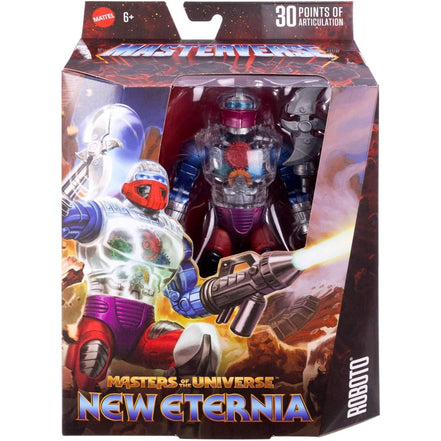 Front view of packaged Roboto Action Figure
